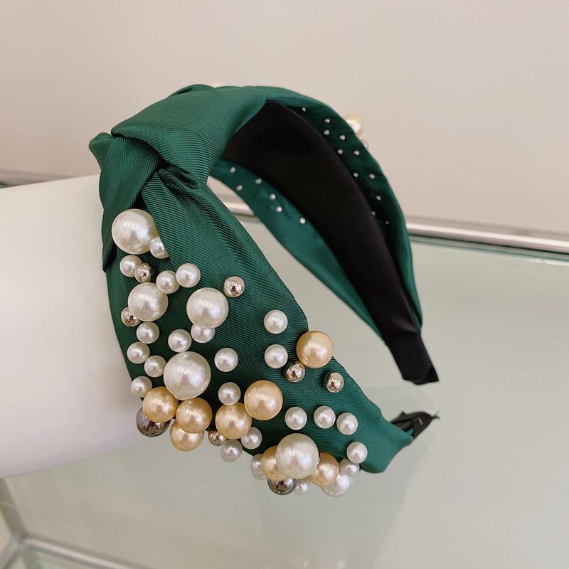 Retro Mori Girl Knot Headband with Pearls & Bow