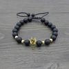 New 8MM Black Agate and Copper Zircon Crown Bracelet - Hot Selling Accessory