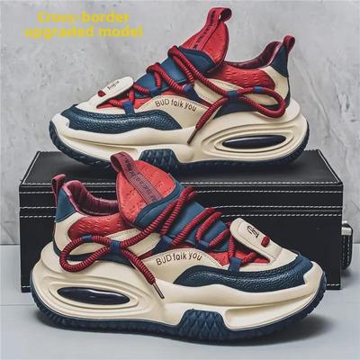 2024 New Autumn/Winter Men's Douyin-Style Height-Increasing Thick-Soled Dad Sneakers