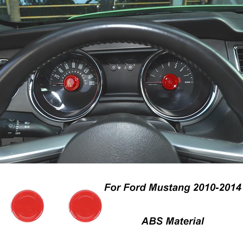 TESIN Car Red Interior Decoration Cover Stickers For Ford Mustang 2009 2010 2011 2012 2013 2014 Exterior Accessories Car