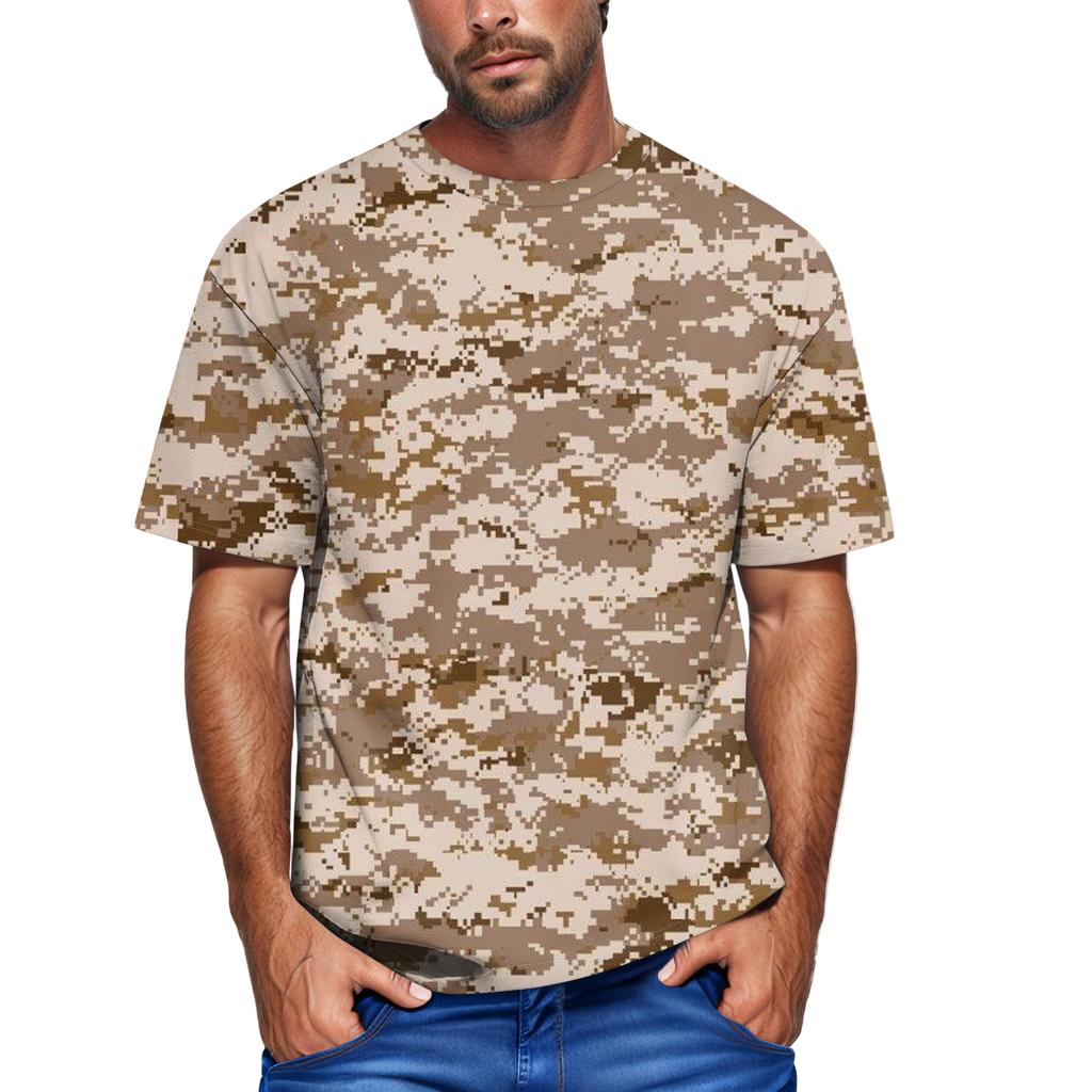 Herrenmode Bedrucktes Rundhals-Kurzarm-T-Shirt