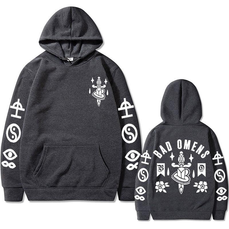 Awesome Bad Omens Band Tour American Music Double Sided Men's Hoodie Sweatshirt Men Womnen Design Pullover Fleece Hoodies