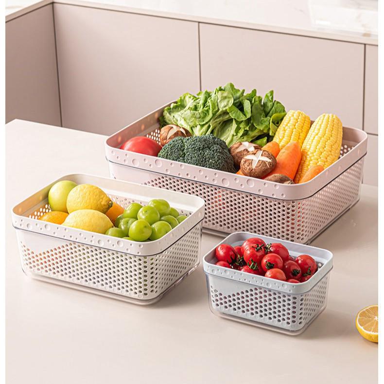 Double-Layer Draining & Storage Basket for Vegetables and Fruits
