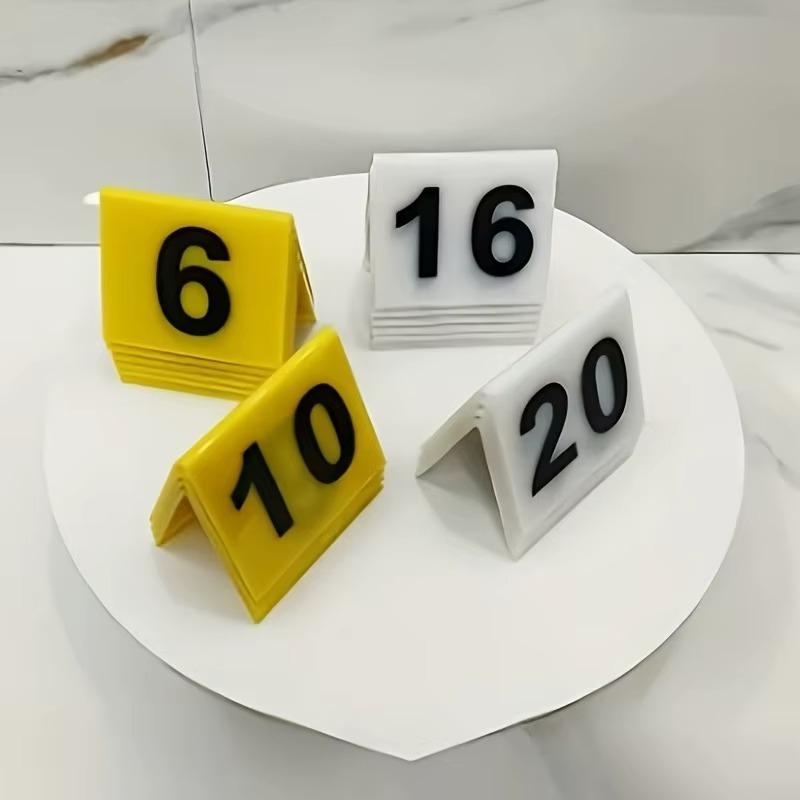 1-40 Acrylic V-Type Number Plates Table Numbers Cards Set Signs Position Markers for Restaurants Hotels Events Wedding Seat Tags