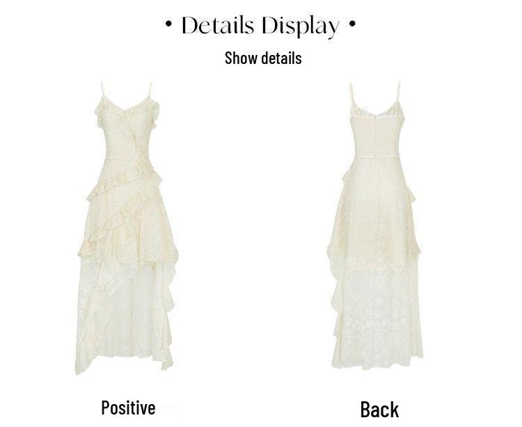 Elegantes Sommerkleid mit Spitzen-Trägern für zierliche Frauen