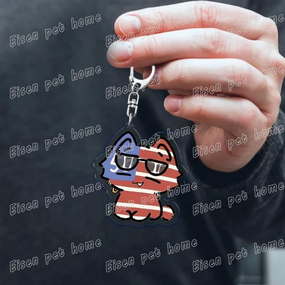 

Funny Cute Cat United States Kingdom Keychain for Accessorie Bag National Flag Farming Charm Keyrings Jewelry Friends Gifts