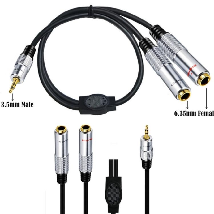 3.5mm to Dual 6.35mm Stereo Cable 1/8 Mini Jack to 2x6.35mm Y Splitter Adapter