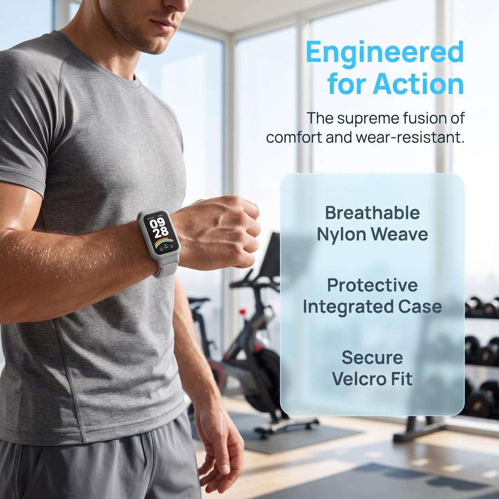Nylon Straps for Xiaomi Band 9 Active/Redmi Band 3 Smartwatch Bracelet Sport Breathable Loop Correa For Xiaomi Miband 9 Active