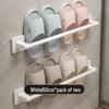 No-Drill Aluminum Bathroom Slipper Rack Wall-Mounted Shoe Organizer