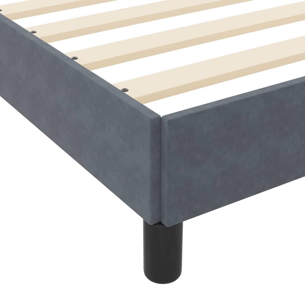 Box Spring Bed with Mattress Dark Gray 120 x 190 cm Fabric