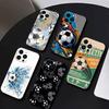 Handyhülle mit Fußballmotiv für iPhone 17, 16, 15, 14, 13, 12 Max und Plus – Silikon, Schwarz