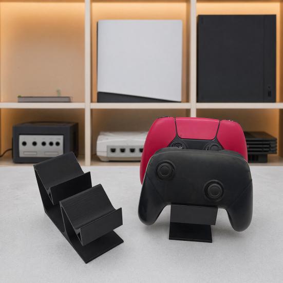 Portable Desktop Controller Holder, 3D Printed Gaming Controller Display Stand Fits 2 Controllers, Universal Storage Organizer, Gifts for Gamers