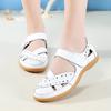 New Women's Large Size Cowhide Summer Sandals – White Nurse Moccasins
