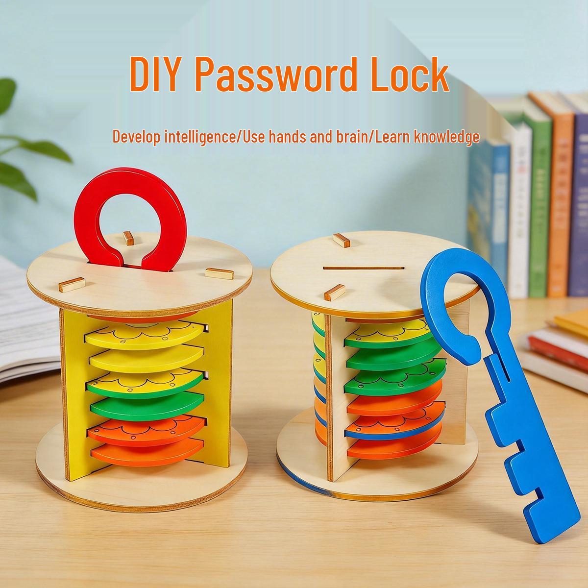 DIY Wooden Password Lock Kit: Handmade Science Experiment and Teaching Aid See packaging