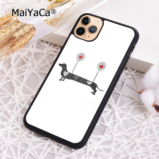 MaiYaCa Dachshund Sausage Dog Lover Heartbeat Phone Case For iPhone 17 Air 16 Pro Max 15 14 Plus 12 13 Cover Coque