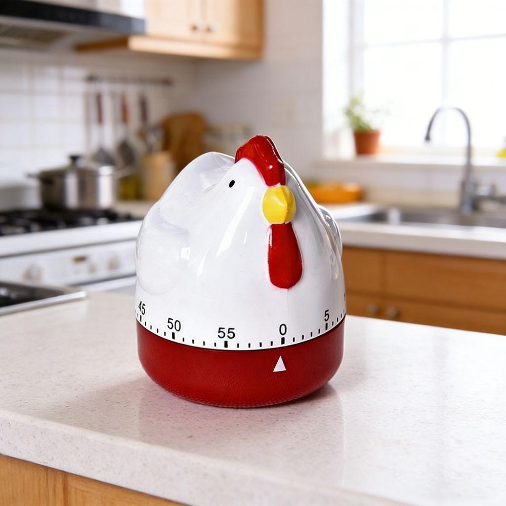 Manual Wind Up Mechanical Timer Hen Countdown Clock Pattern Decor Kitchen Timer  Classroom Use