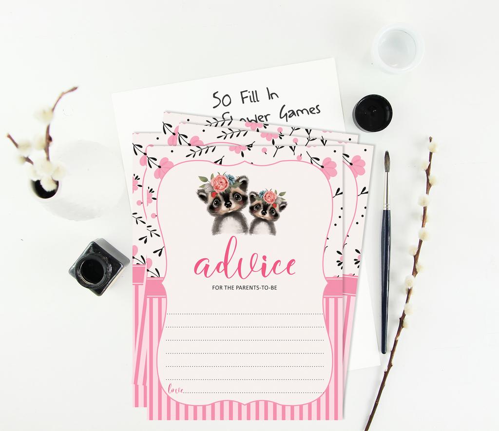 Inkdotpot Baby Shower Game Set Of 50 BabyA  AlphabetA  ABCA  Game Raccoon Jungle Animals Party
