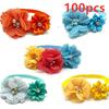 50/100pc New Pet Dog Cat Bow Tie Flowers Style Cute Colorful Pet Cat Dog Puppy Bowtie Holiday Party Pet Supplies Dog Accessories