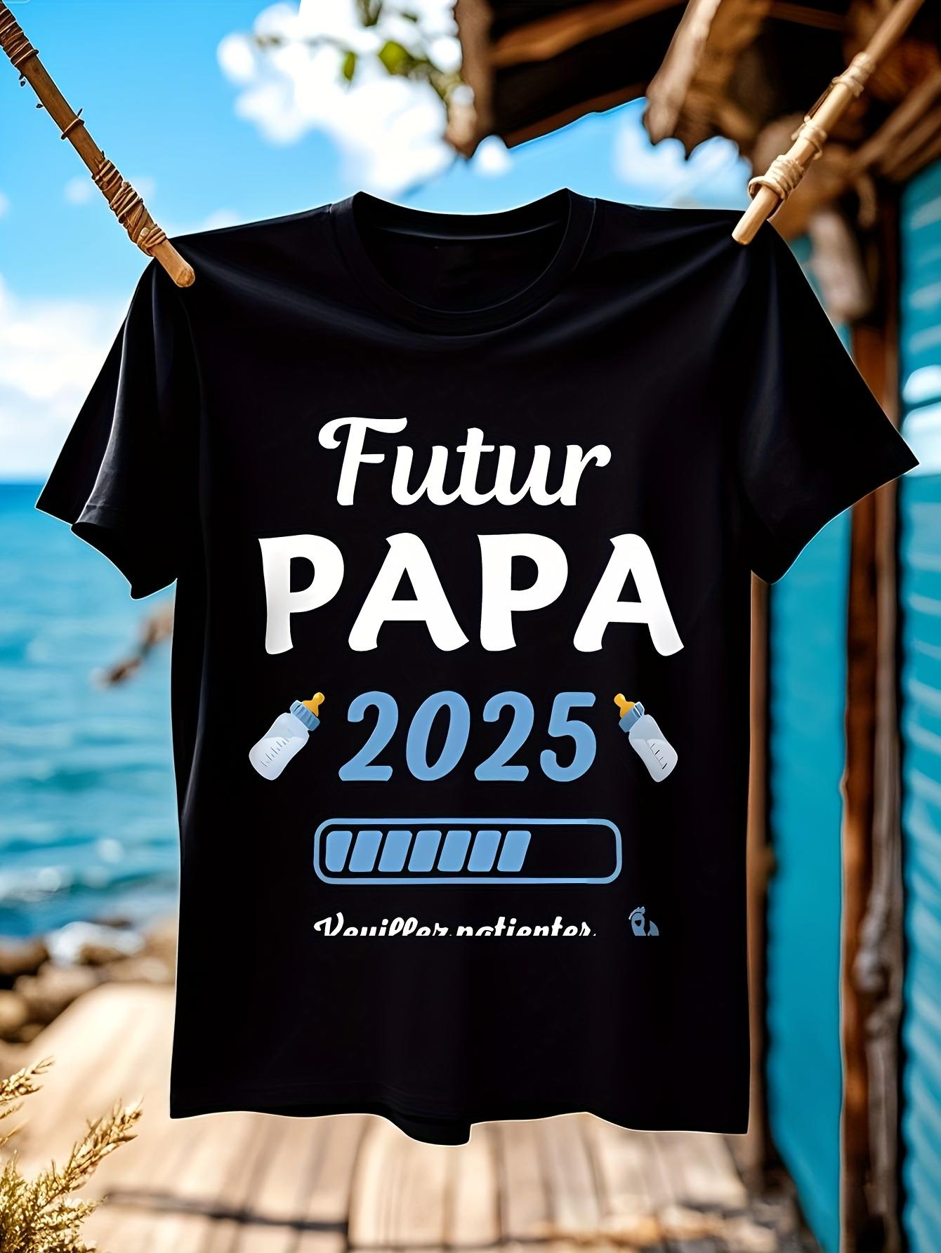 Future Dad 2025 T Shirt French Humor Papa Announces Pregn... XXXL