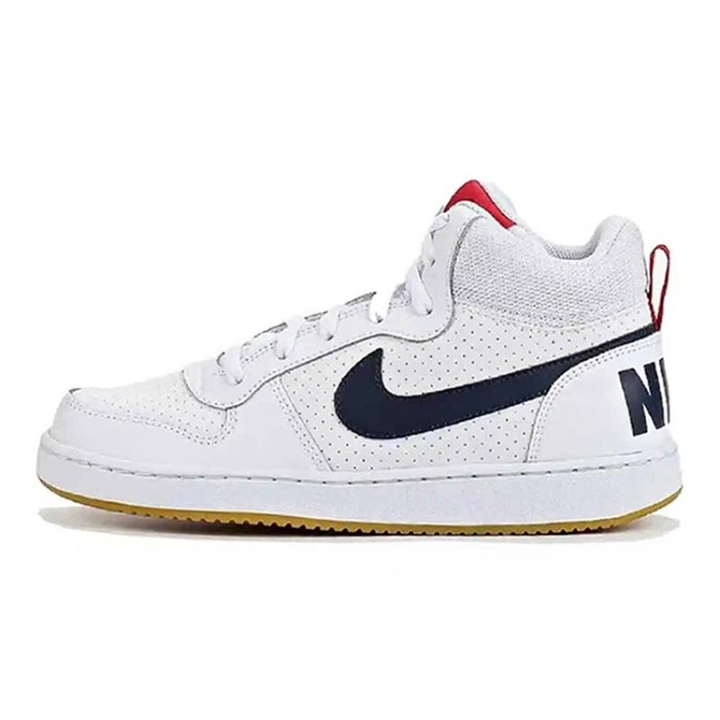 Nike Court Borough Mid White Obsidian GS Sneakers 839977-107 36.5