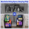 Under Sink Organizers, Metal Sliding Cabinet Basket and Storage Organizer 2 Tier Pull Out Cabinet Organizer for Kitchen Bathroom