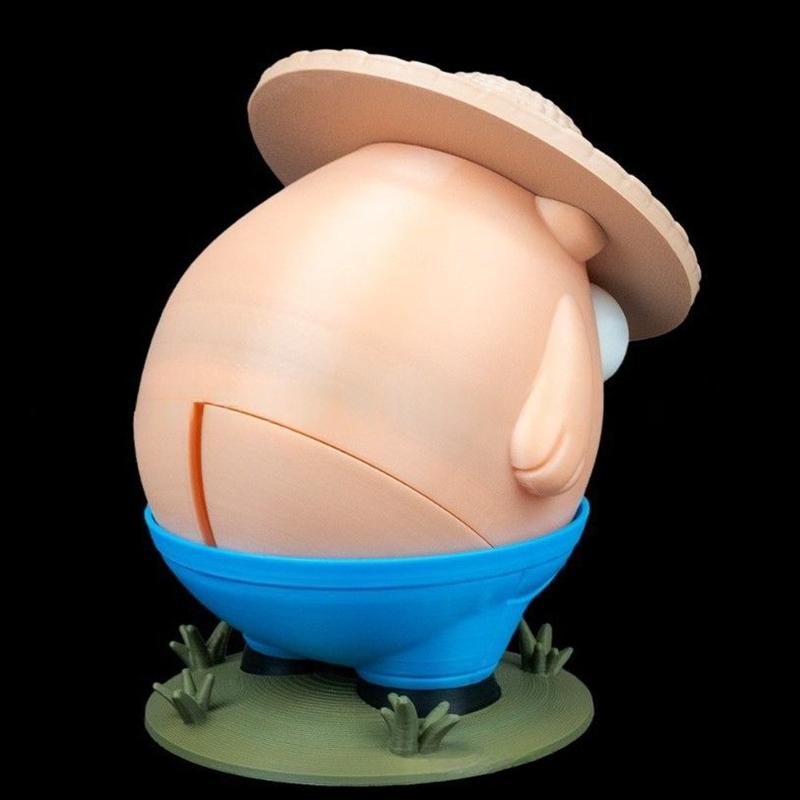 3D Printed Farmer's Crack Coin Bank Funny Pig Money Bank for Kids Wacky Saving Coin Jar Ornament for Desk Decoration