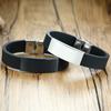 Custom SOS Stainless Steel ID Silicone Bracelet For Men Women Personalized Wristband DIY Adjsuatble