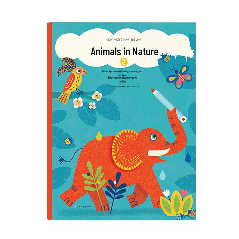 Noble Nature Animals Sticker & Coloring Book Set: All 4 Volumes for Children's Creativity