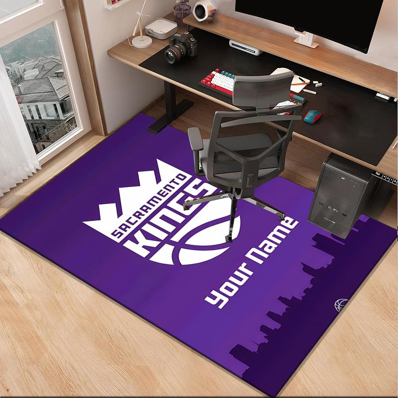 Custom NameSacramento Basketball Logo Carpet, Indoor Rug, Chair Rug, Living Rooms, Doormat Made From Polyester Home Decor Birthday Christmas Gifts