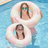 O-förmiger Schwimmring für Erwachsene und Kinder, Wasserhängematte mit aufblasbarer Pumpe, Niedliches, Stilvolles, Schlichtes Design, Perfekt für den Sommer, Pool, Schwimmen,