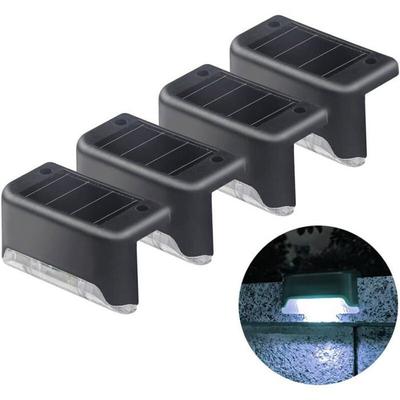 4 szt. Lampy solarne na podjazd, Lampy solarne schodowe, Wodoodporne lampy solarne LED, Lampy solarne do ogrodu, schodów