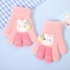 Winter Gestrickte Samt Babyhandschuhe Niedlicher Hase Kinder Warme Fäustlinge Mädchen Outdoor Winddicht Vollfingerhandschuhe