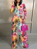 Women's Long-Sleeve Stand Collar Wide-Leg Jumpsuit - New for Fall/Winter 2023