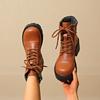 Autumn and Winter Korean Versatile Large Short Women's Round Head Thick Heel Zipper Lace Lace Women's Boots