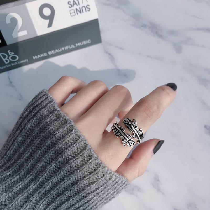 

Открытое регулируемое элегантное кольцо из серебра 925 пробы с потрясающим дизайном пера