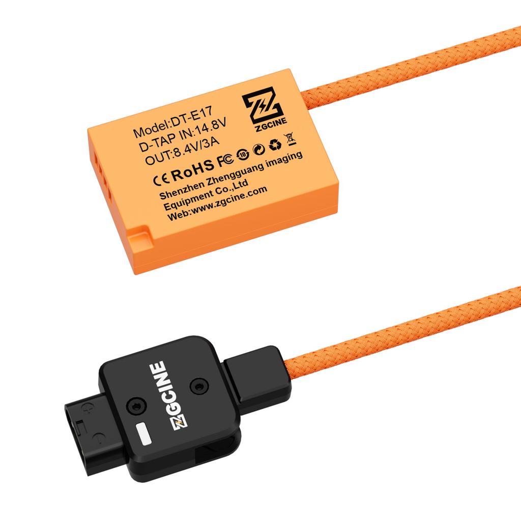 ZGCINE LP E17 Dummy Battery with D Tap Connector Power Cable 60cm Long D Tap To LP E17 Dummy Battery Replacement for