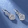 New Women Earring Pendant 925 Silver Heart -Shaped Four Prong Moissanite A Pair Ear Studs Piercing Hoops Earrings Jewelry Gift