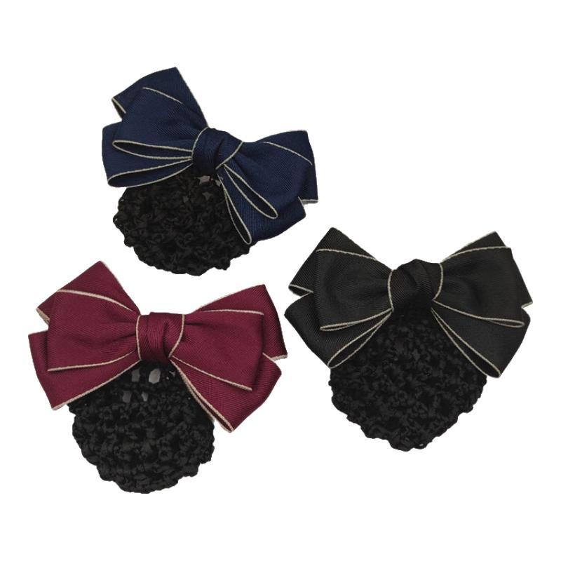 Denim Bow Hair Net for Professional Staff