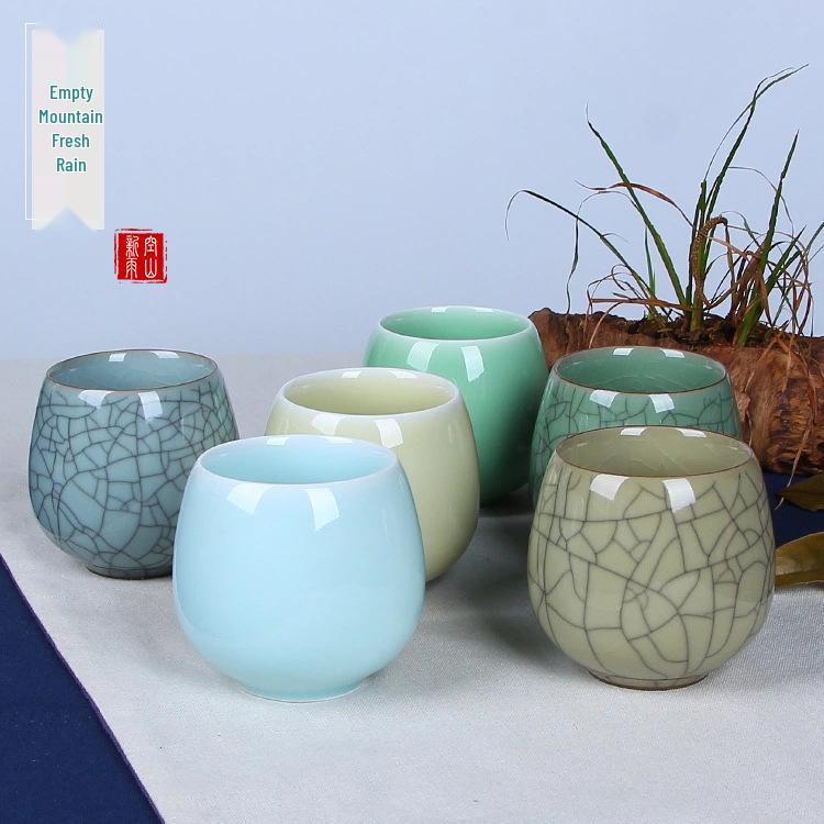 Rain in the Mountains Celadon Ceramic Travel Mug: Creative and Practical Gift
