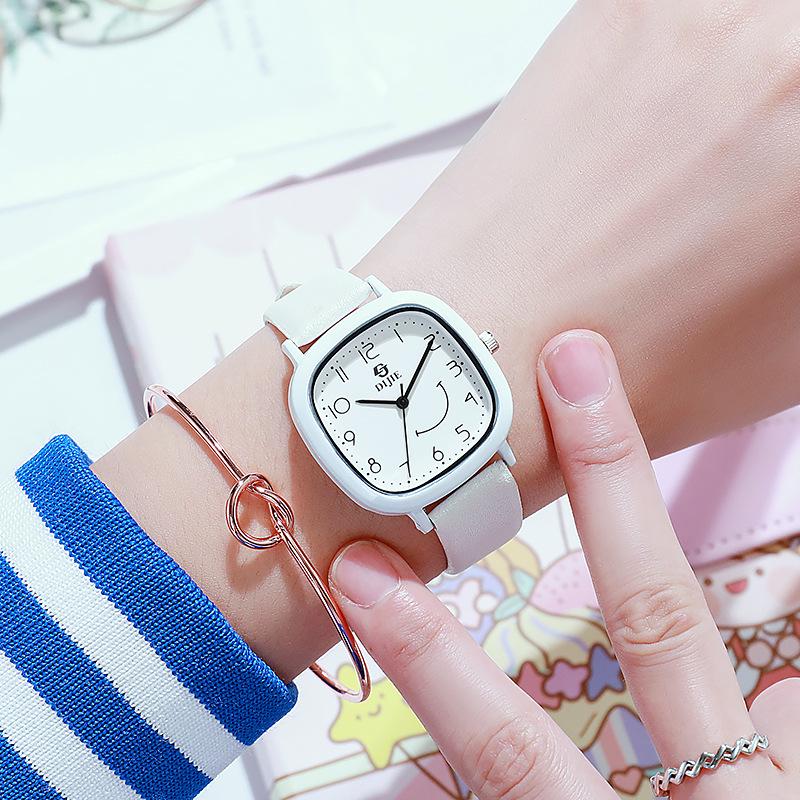 Stille quadratisches Design Mädchenuhr für Grund- und Mittelschülerinnen