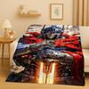 HD Cartoon T-Transformers Optimus Prime Bumblebee Flannel Blanket,Soft Warm Plush Throw for Home Bedroom Bed Sofa Cover Office