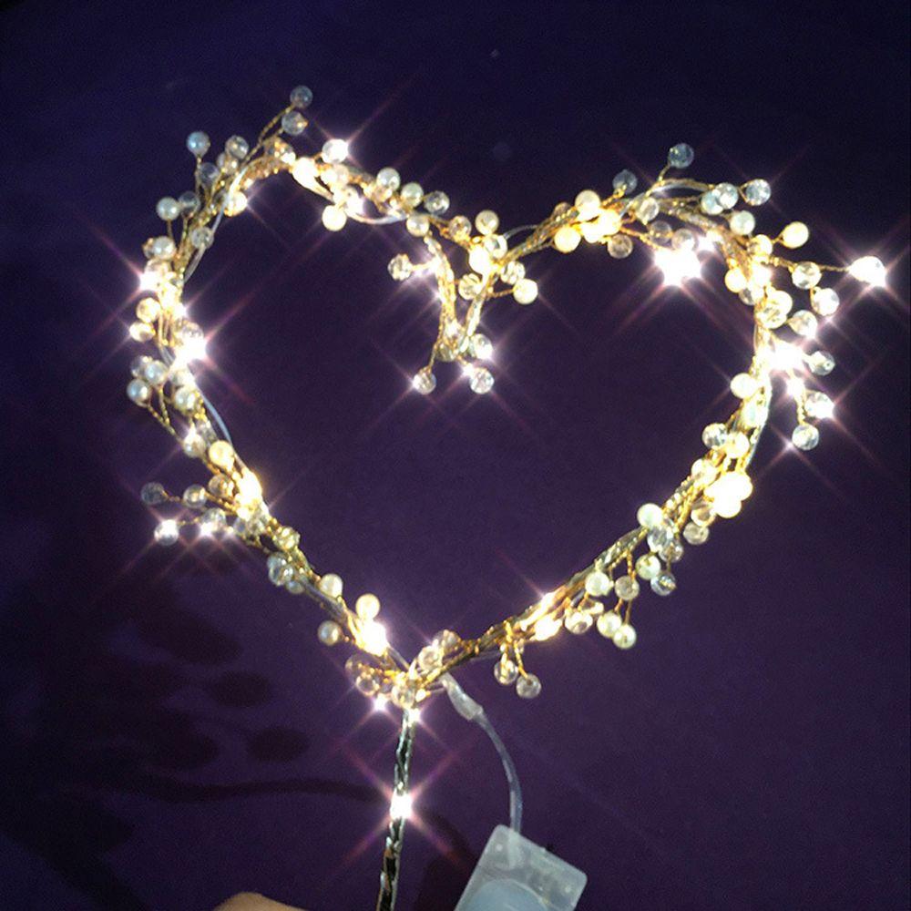 LED Event Supplies Cupcakes Pearl Cake Toppers Party Decoration Happy Birthday Cake Decorating Tool