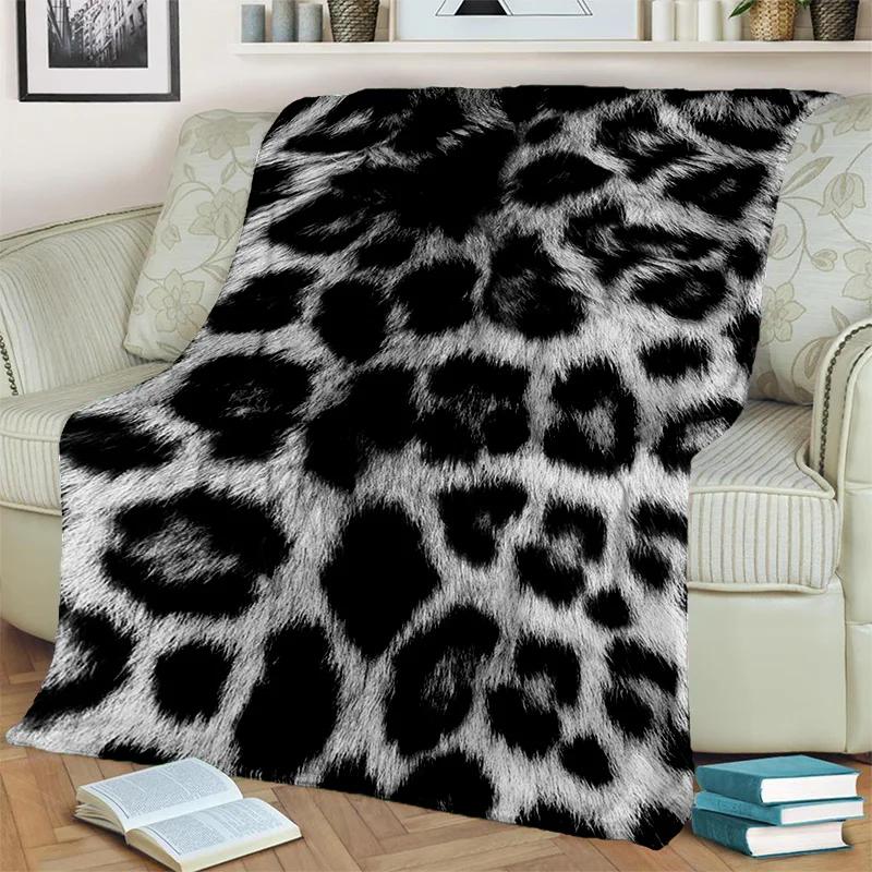 3D Wild Leopard Stripe Print Series Blanket,Soft Throw Blanket for Home Bedroom Bed Sofa Picnic Travel Office Cover Blanket Kids