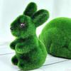 Easter Rabbit Figurine Artificial Moss Green Flocked Decor for Spring Yard Porch Door Table Party Home Office Desk Centerpiece