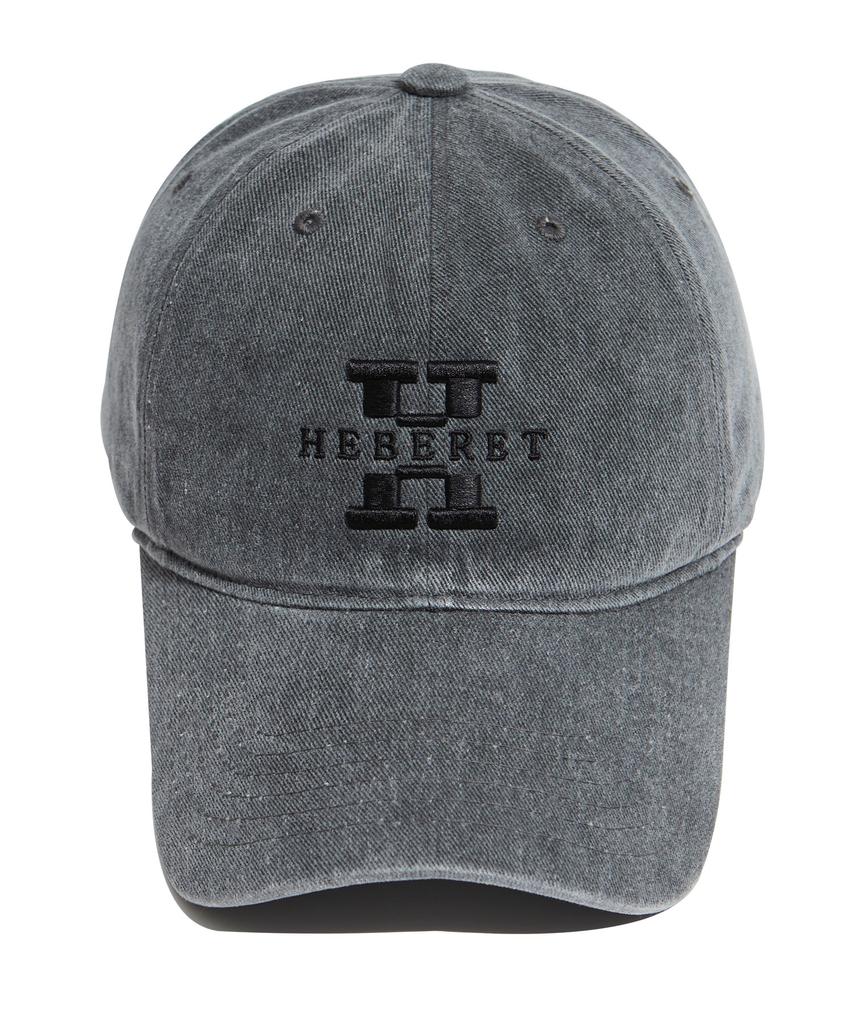 Hebeles Simple Logo Embroidered Pigment Washed Ball Cap - Charcoal