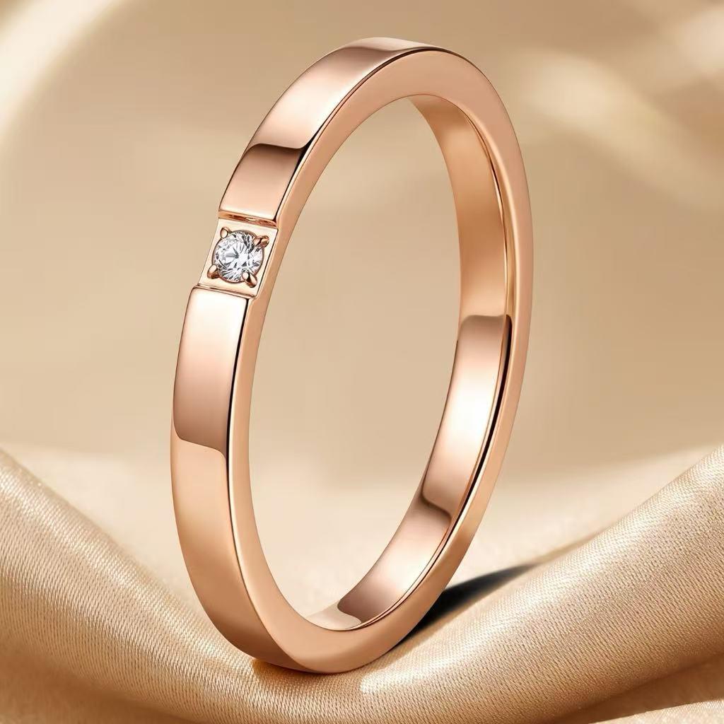 Luxe Dames RVS Ring: Elektrogeplateerd titanium, vervaagt niet, veelzijdig ontwerp