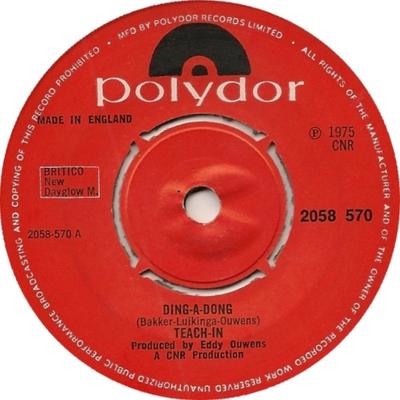 7inch Record TEACH-IN - Ding-A-Dong 2058570 Polydor 1975 UK Pop Used