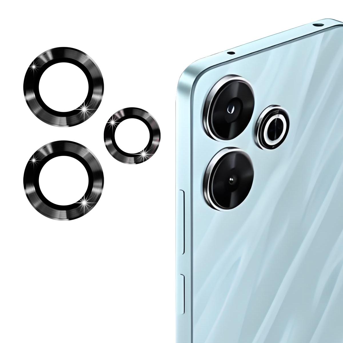 Для Xiaomi Redmi Note 13R 5G Защитная пленка на объектив камеры ENKAY Hat-Prince Металлическое кольцо Пленка на объектив A