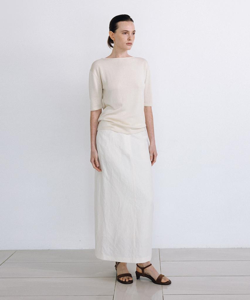 Beullaengkeulumumeon Boat Neck Half Knit_Ivory