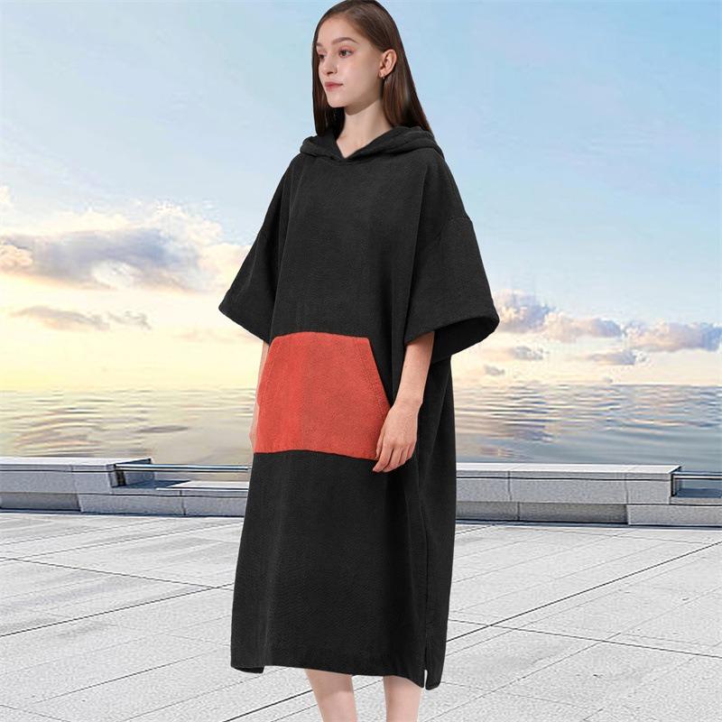 Hooded Beach Changing Quick Dry Robe Swimming Microfiber Poncho Towel Scuba Diving Beach Poncho Bath Towel